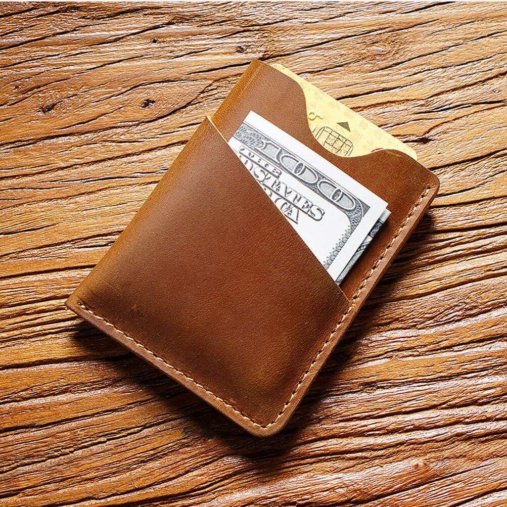 Держатель для карт из 100% натуральной кожи, мужской кожаный чехол для кредитных карт, маленький женский держатель для карт, чехол для карт, кошелек