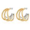 Ns Stainless Steel Multi-layer Earrings Trendy Women's High-end Sense 18K Gold Irregular Titanium Steel Earrings