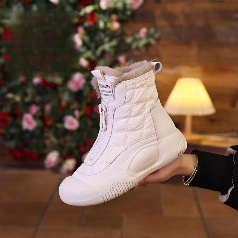 Женские зимние сапоги, новые, зимние, бархатные, утолщенные, универсальные, в стиле ретро, на толстой подошве, увеличивающие рост, нескользящие, теплые, хлопковые сапоги для женщин