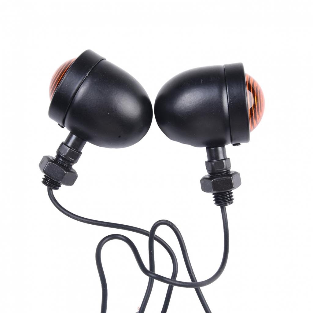 Replacement Lights Lamp Part Decor Set 2Pcs Black Motorcycle Cafe Turn Signal