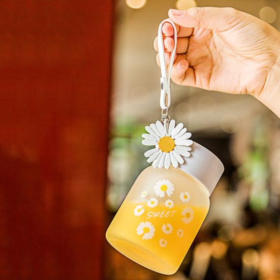 Yousheng 350 мл Цветочный узор Стеклянная бутылка для воды Портативная простая экологически чистая бутылка для питья