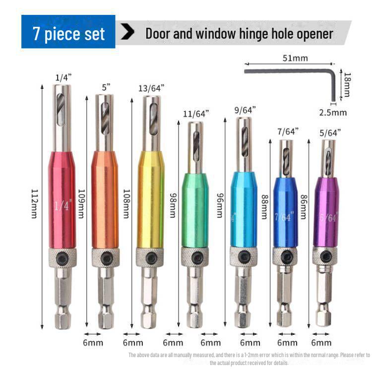 Набор сверл для деревообработки, дверных и оконных петель, шестигранный хвостовик из быстрорежущей стали, перфоратор
