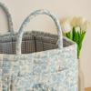 Vintage Foldable Laundry Basket Floral Print Quilted Storage Basket  Travel