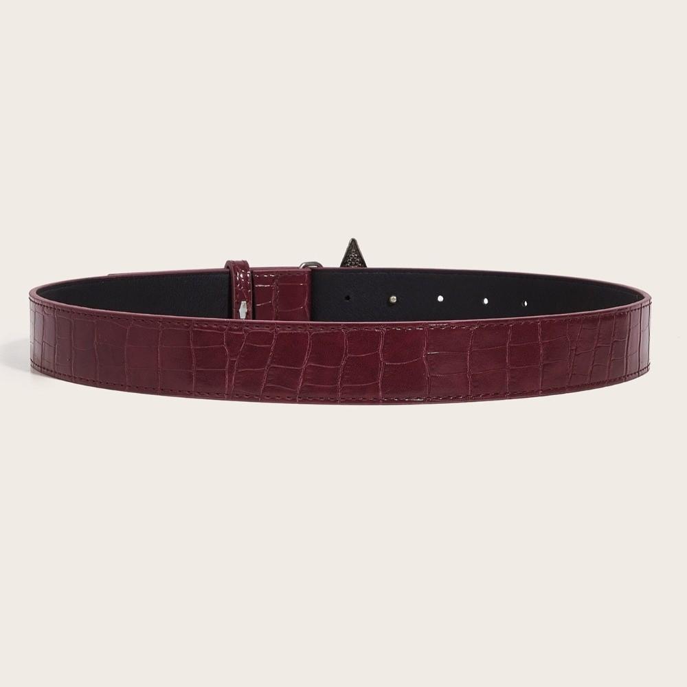 Red Women's Belt PU Leather Hip-hop Waistband Retro Fashion Jeans Belt