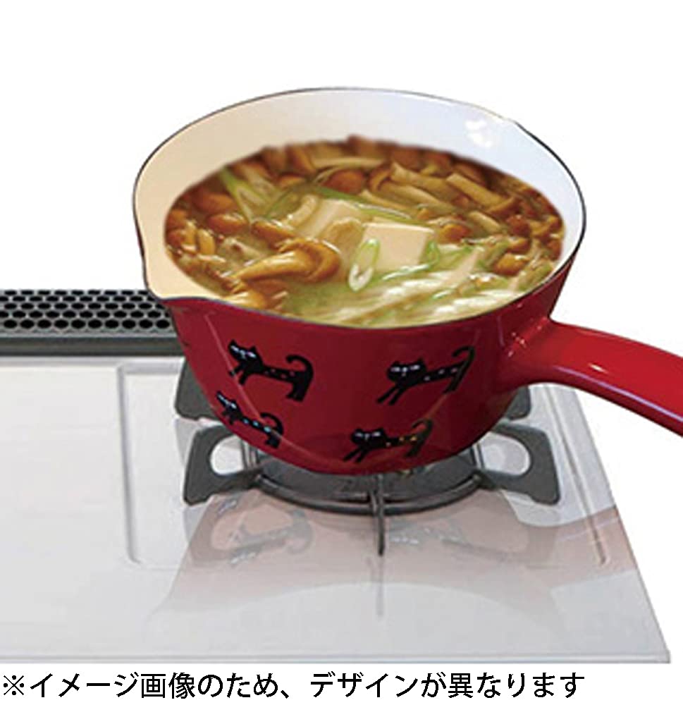 Tamahashi Milk Pan Enamel 15cm Fire Compatible Made In Japan Prune White Red Strawberry IH/Gas YJM-104