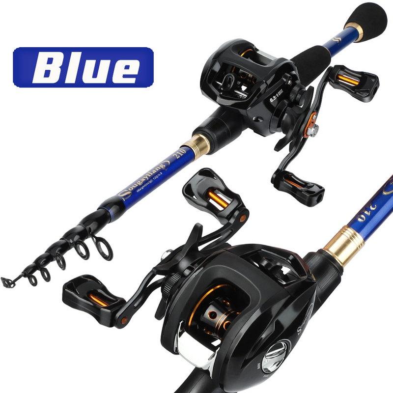 Telescopic Fishing Rod 12+1BB Baitcasting Reel Bass Freshwater Saltwater Outdoor Travel Fishing Tackle Rod Combo