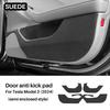 For Tesla Model 3 Highland 2024 Anti-Kick Mat Suede Leather Door Sticker Soil-Proof Children's Kick Pad Car Interior Protection