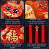 2026 Horse Year Fortune Character Pendant Flocking Hanging Tassels Fu Character Decorative Nonwovens Traditional