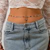 Accessories Ins Color Crystal Handmade Body Chain Women, Simple Single Layer Versatile Beach Waist Chain