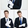 White Color Winter Gloves Warm Lined Uniform Gloves Classic Butler Gloves  Cosplay Use