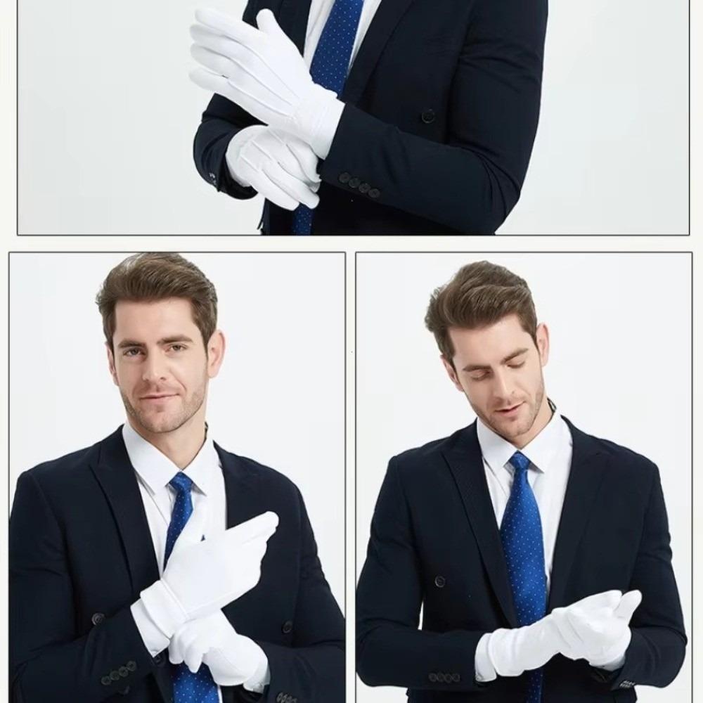 White Color Winter Gloves Warm Lined Uniform Gloves Classic Butler Gloves  Cosplay Use