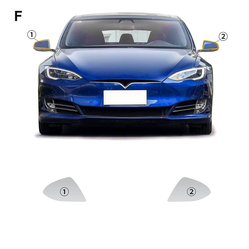 Предварительно вырезанная защитная пленка PPF для фар автомобиля TPU для Tesla Model 3 Y X S - Зеркало заднего вида Прозрачная Защита от царапин