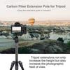   Carbon   Tripod Extension Pole, 2-Section Extendable Rod  . Height 32cm 12.6inch with 1-4inch Screw for Tripod Monopod