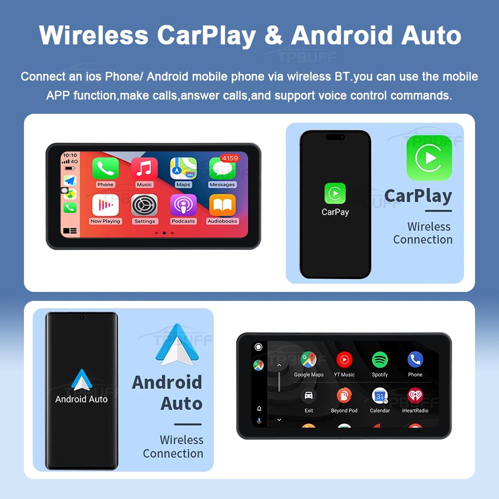6,3-дюймовый IPS-сенсорный экран Мотоциклетный GPS Беспроводной Carplay Водонепроницаемый Bluetooth Мото Навигация USB-кабель Крепление Обновление Опционально