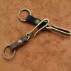 Vintage Genuine Leather Keychain Accessories High Quality Cowhide Key Chain For Men  U-Waist Keyring Hook