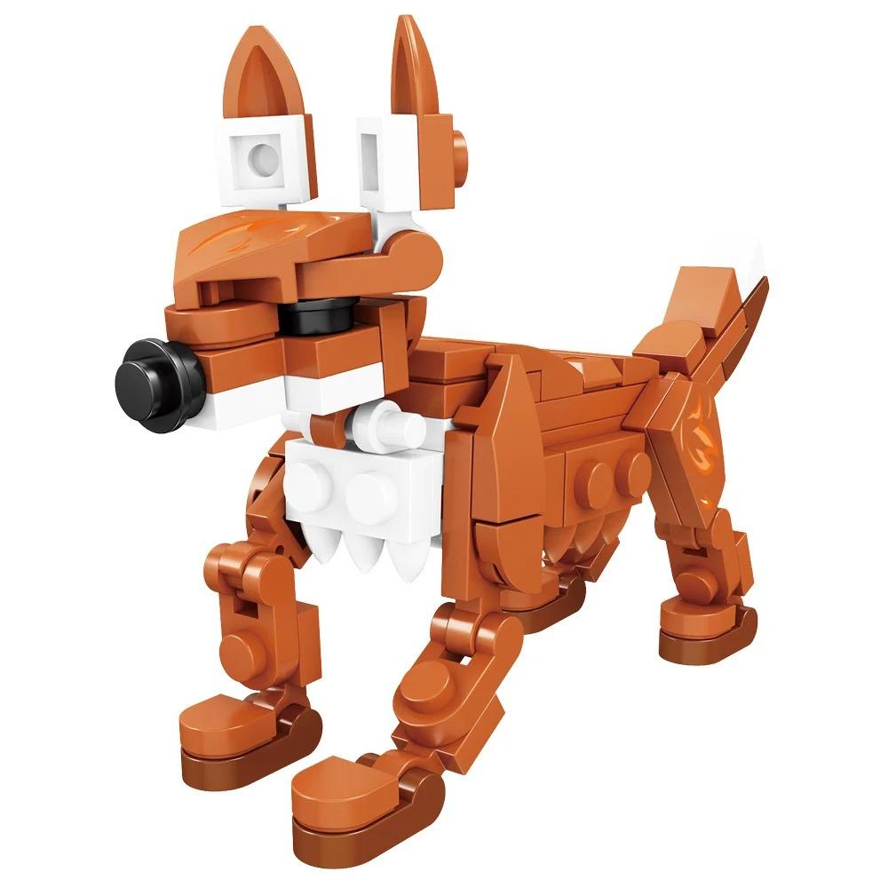 Фигурки животных Лиса Кенгуру Фигурка жирафа Модель Строительные блоки Наборы Игрушки для детей Дикие животные Детские подарки