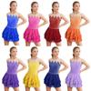 Girls Mesh Ballet Figure Skating Dress Dance Children Rhinestone Dancewear Rhythmic Gymnastics Leotards Ballerina Costume