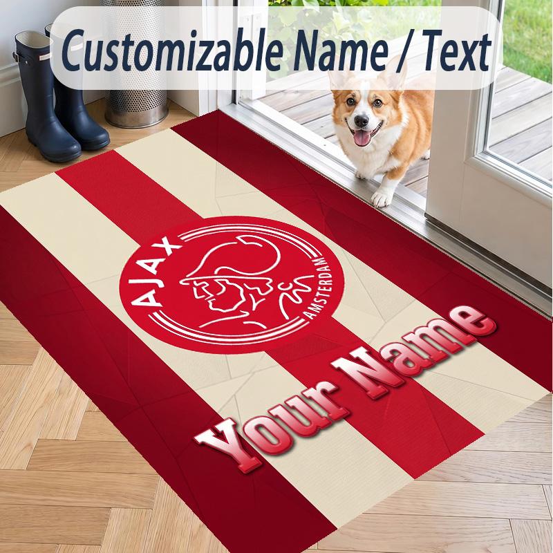 Custom Text Printed Rug Ajax Amsterdam Non Slip Floor Carpet For Home Room Decor
