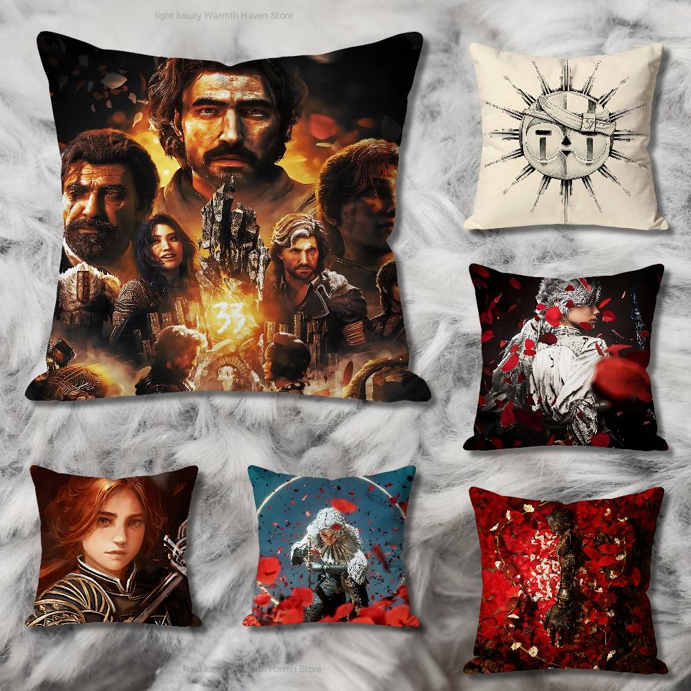Gamer CClair Obscur EExpedition 33 Various Sizes Square Pillow Case For Car Home Bedchamber Decor Custom Valentine gift