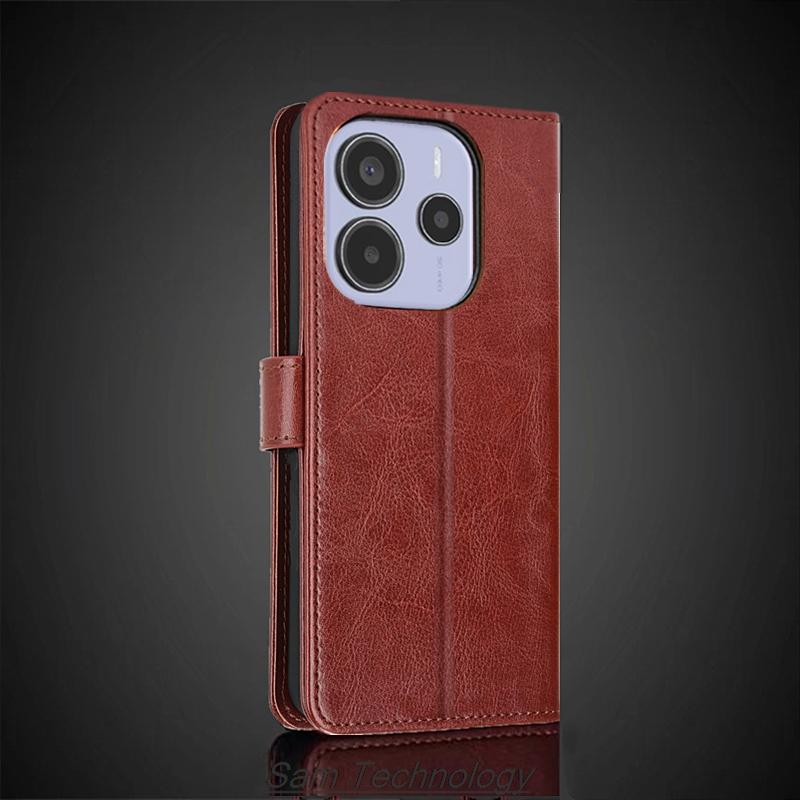 Чехол-книжка с держателем для карт для Xiaomi Redmi Note 14 5G Global из искусственной кожи, ретро-кошелек, чехол для телефона, бизнес-фундас, коке