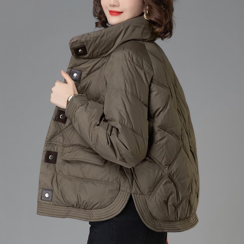 Короткая куртка-пуховик для женщин, зимняя, свободная, для небольшого роста, модная, белая, на утином пуху