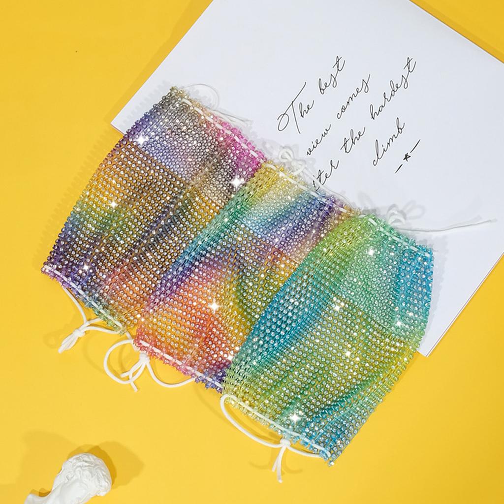 5 шт. блестящих кристальных блестящих масок для лица - сетчатая маска со стразами для женщин и девочек, идеально подходит для ночных клубов и вечеринок