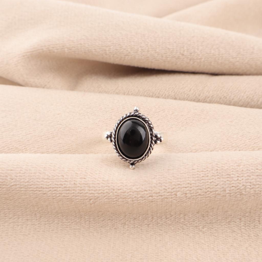 Black Tourmaline Gemstone 925 Sterling Silver Jewelry Handmade Ring For Occasion RR-9-33