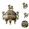 Incense Burner Ornament Crafts Decorative Desktop Decor Brass Retro Holder Tripod Censer for
