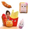 Biscuit Cookie Cartoon Hotdog Ice Cream Plush Soft Toys Sausage Cushion Pillow