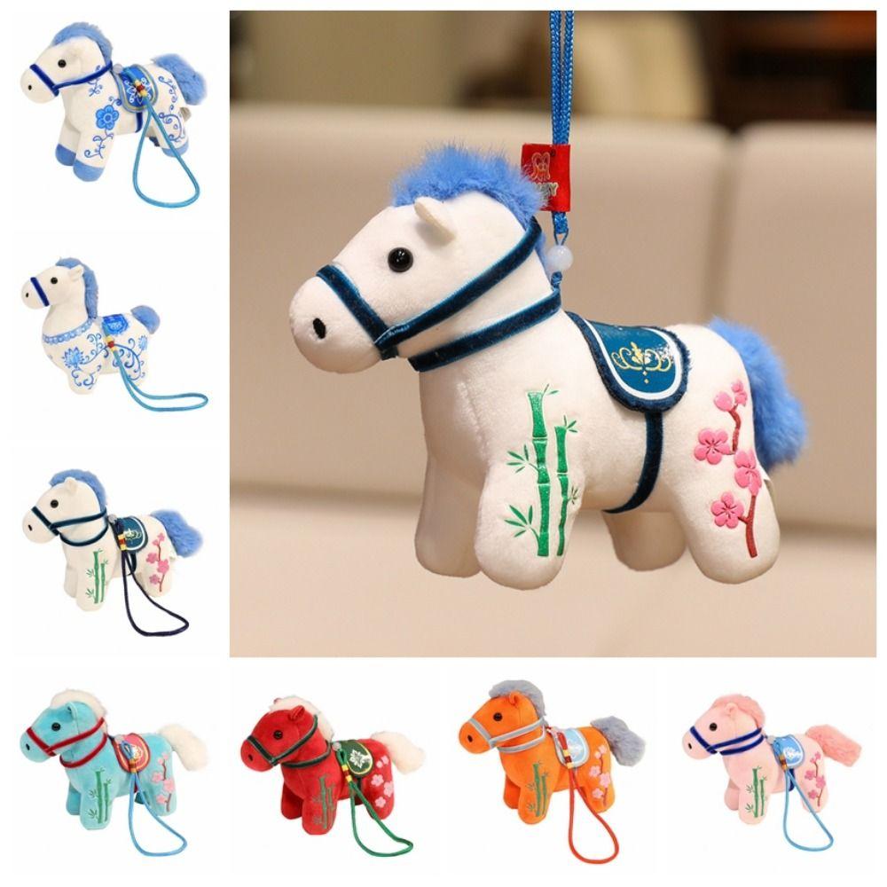 Kawaii Plush Horse Doll Pendant Cute Zodiac Pony Figurine Cartoon Steed Doll Chinese Zodiac