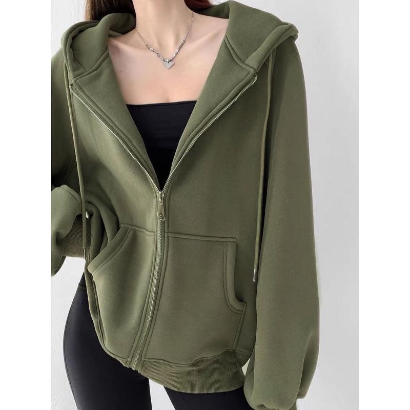 Женская толстовка с капюшоном из плотной не скатывающейся ткани на бархатной подкладке — свободная, повседневная, облегающая, миниатюрная, куртка-кардиган на молнии