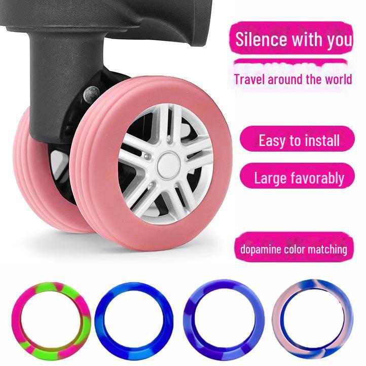 Douyin Popular Silicone Luggage Wheel Protector - Shock Absorption & Noise Reduction Cover