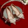 Crystal Wedding Shoes Bride Shoes Women's 2025 New Hexiu Wedding Dress Can Usually Wear High Heels