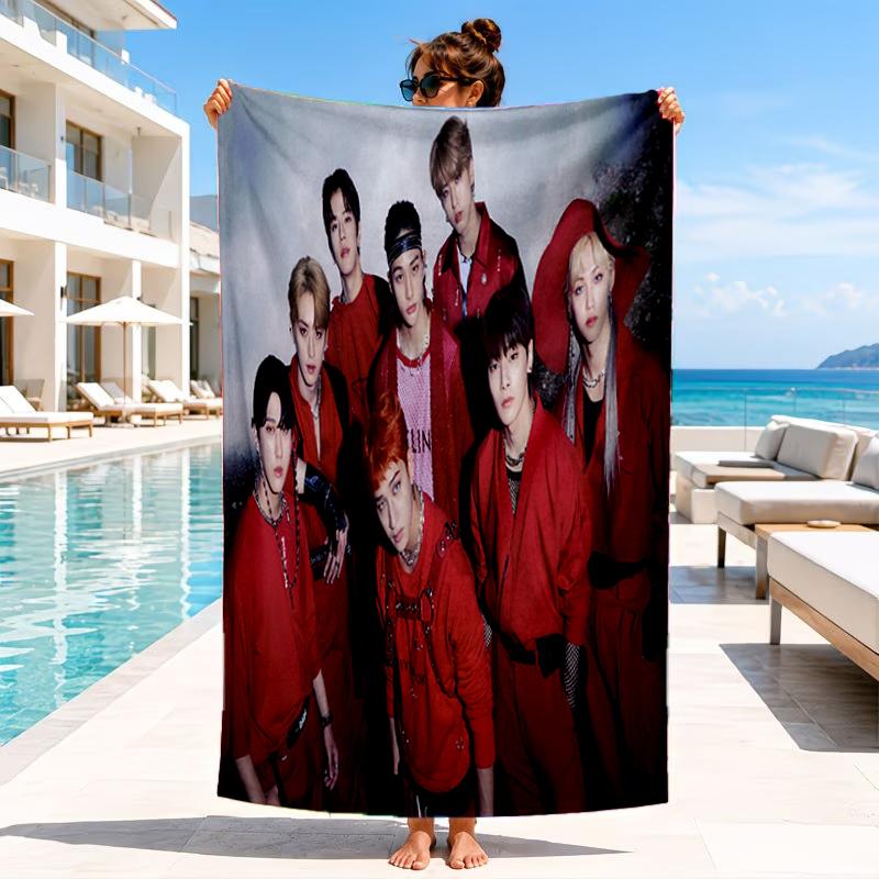 K-pop Group Stray Beach Towel, Microfiber Beach Towel, Perfect For Pool, Beach, Travel, Home Decor Beach Party Fan gifts