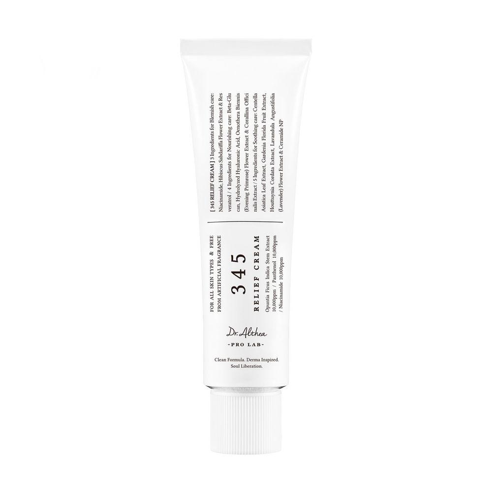 DR.ALTHEA 345 Relief Cream 50 мл, Осветляющий, Успокаивающий и смягчающий, Антивозрастной, Увлажняющий, Корейская косметика, Kbeauty, образец