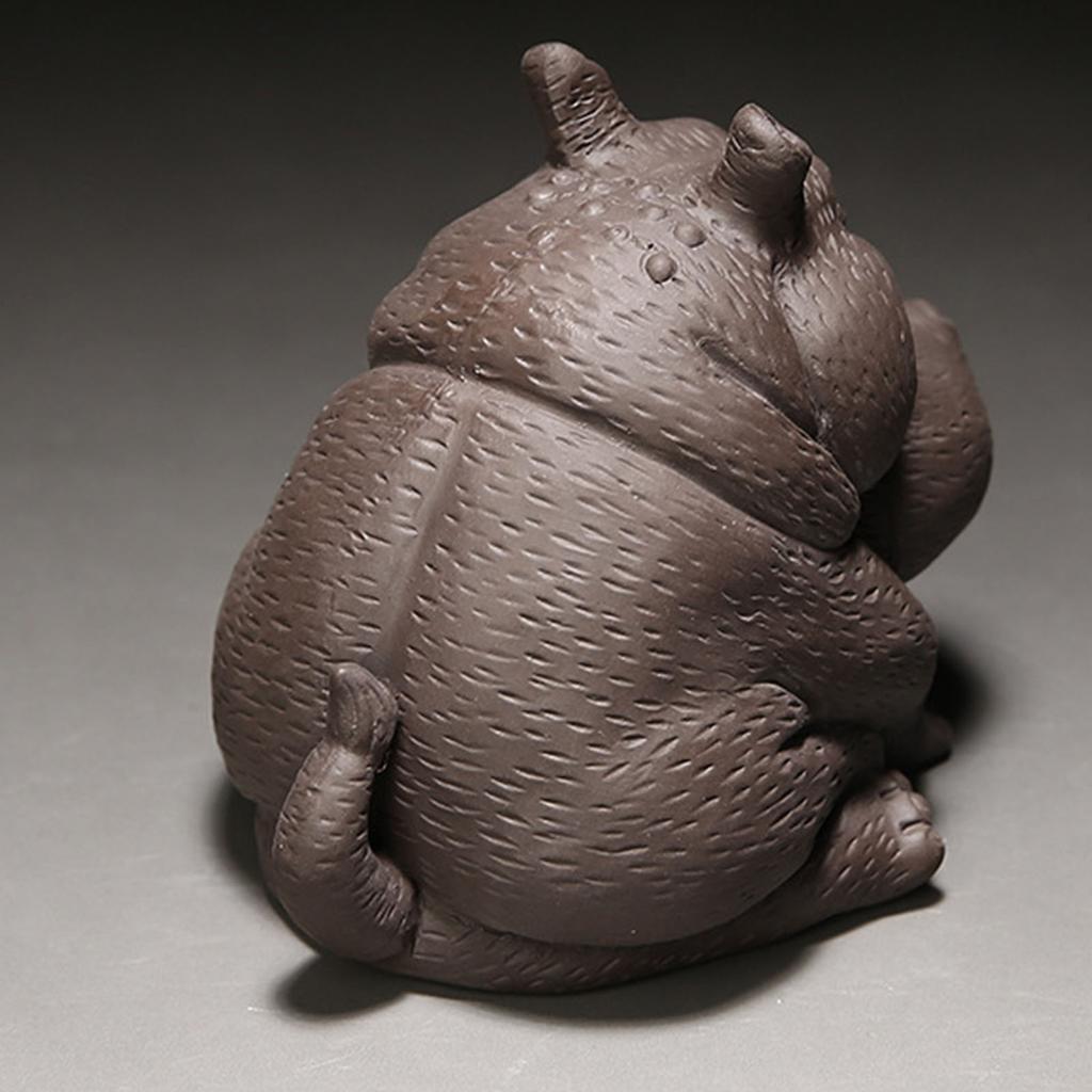 Фигурка бегемота из фиолетовой глины, керамическая скульптура чайного питомца, статуэтка бегемота, настольное украшение для чайного набора, аксессуары для дома, чай