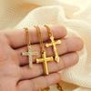 Fashion Cross Pendant Necklace for Women Men Stainless Steel Gold Plated Zircon Jesus Collar Neckalces Trend Couple Zircon