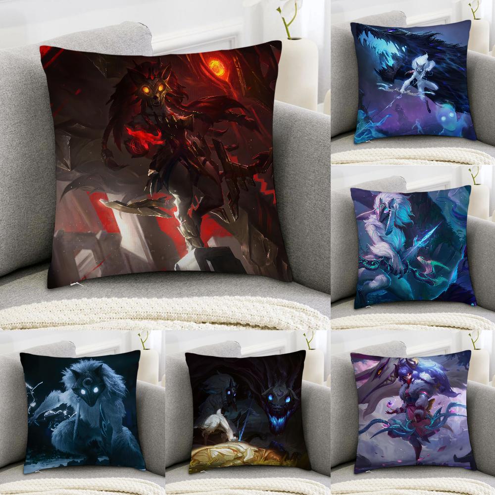 K-Kindred LOL Игровая Наволочка Декоративная для Дивана Домашний Двусторонний Принт Плюшевая Квадратная Наволочка для Подушки Декор Подушки Чехол