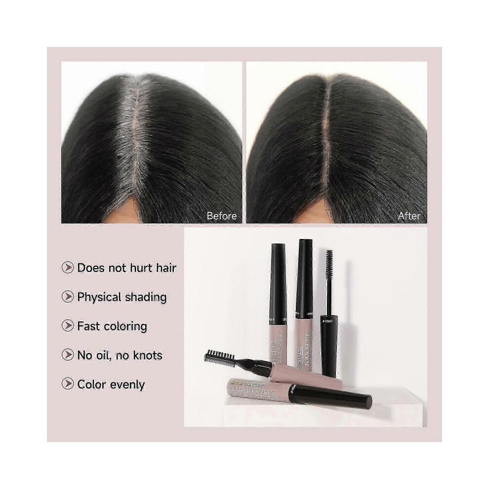 Root Touch Up Dark Brown - Waterproof & Sweatproof Hair Mascara for Grey Coverage & Beard Dye