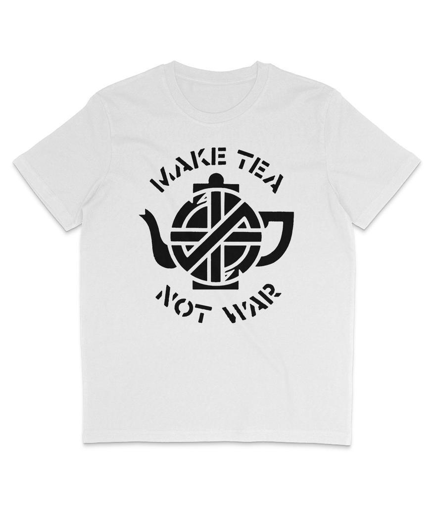 Crass- Make Tea Not War - Black Text - Organic T-Shirt Mens Womens Tees Top - Anarchist - Punk