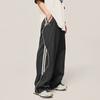 Unisex Pants Retro American Style Streetwear Thin Side Pockets Elastic Waist Wide Leg Solid Color Gym Traning Jogging Sweatpants Long Trousers