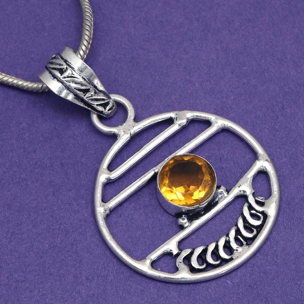 Citrine Set Jewelry Women Pendant Earring Gemstone Earrings Gems Green