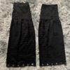 Women Punk Lace Up Straps Flared Leg Warmers Japanese Harajuku Eyelets Knee Length Foot Cover Long Tube Socks Streetwear