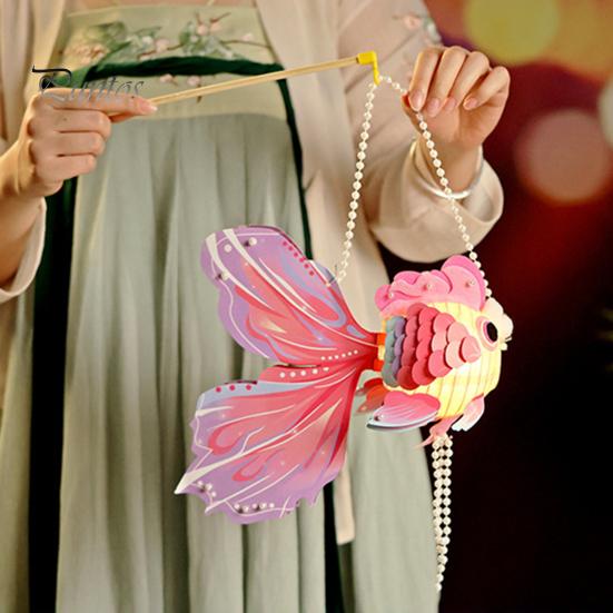 Комплект материалов для фонарей DIY Набор фонарей с золотой рыбкой Традиционный китайский фонарь для весенних фестивалей середины осени