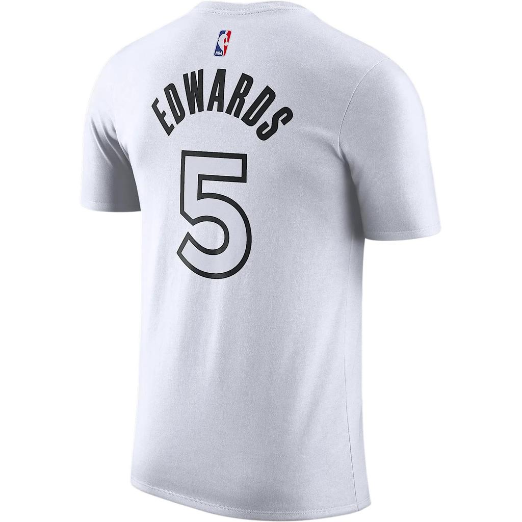 Nike X NBA Collaboration Minnesota Timberwolves FW24 Anthony Edwards Logo Letter Crew Neck T-Shirt Men Tops White HJ2780-104