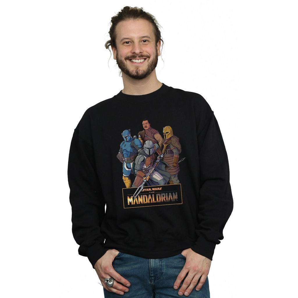 Star Wars Mens The Mandalorian Character Collage Sweatshirt