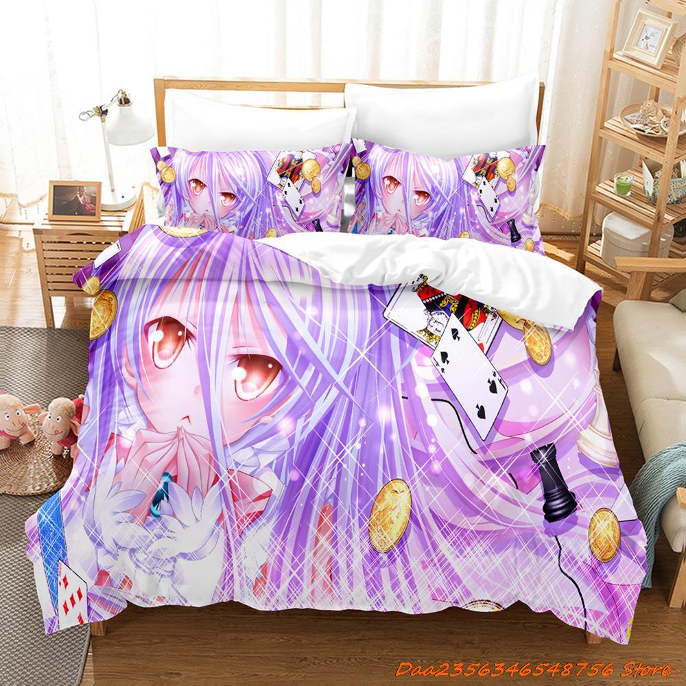 Новый Крутой Персональный K-pop No Game No Life Комплект Постельного Белья Мультяшный Аниме Трехсекционный Комплект Взрослый Детский Спальня Пододеяльник Комплекты 3D Кавайный
