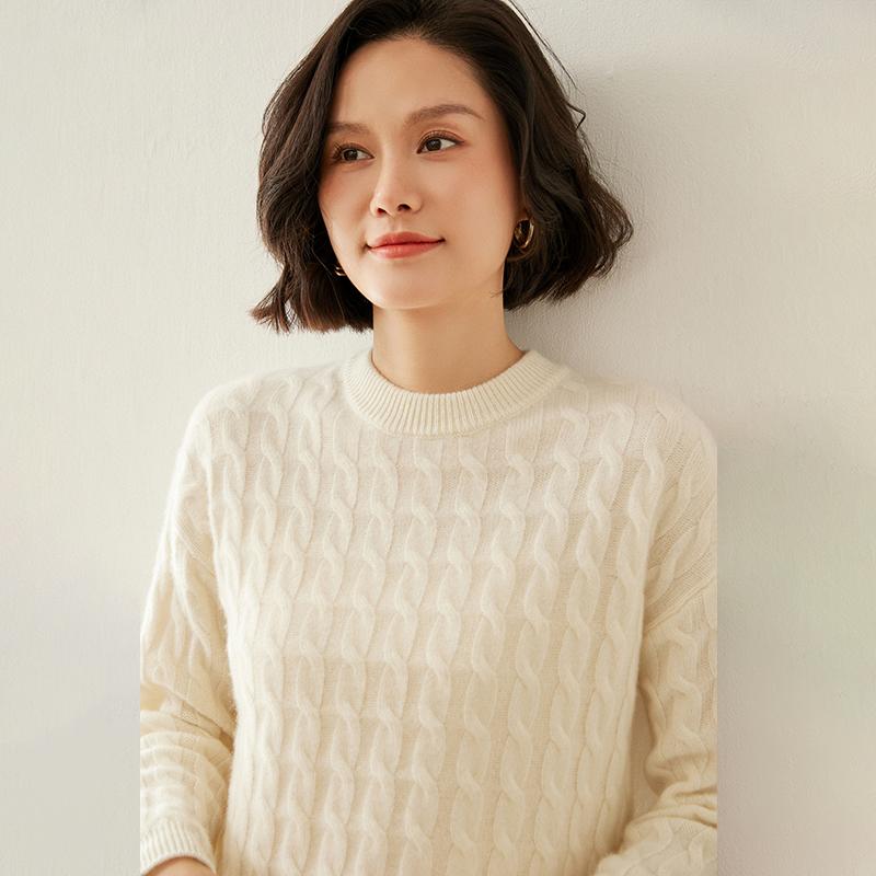 Женский кашемировый свитер Qinghe cashmere 100% кашемир осенне-зимний кашемировый утолщенный пуловер мягкий и теплый