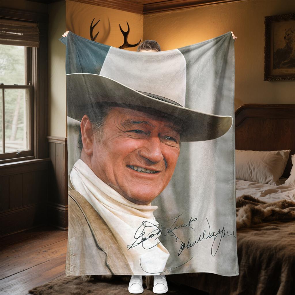 1pc John Wayne's iconic cowboy hat blanket, al season lightweigh Poster blanket home office outdoor nap multifunc Poster blanketional blanket