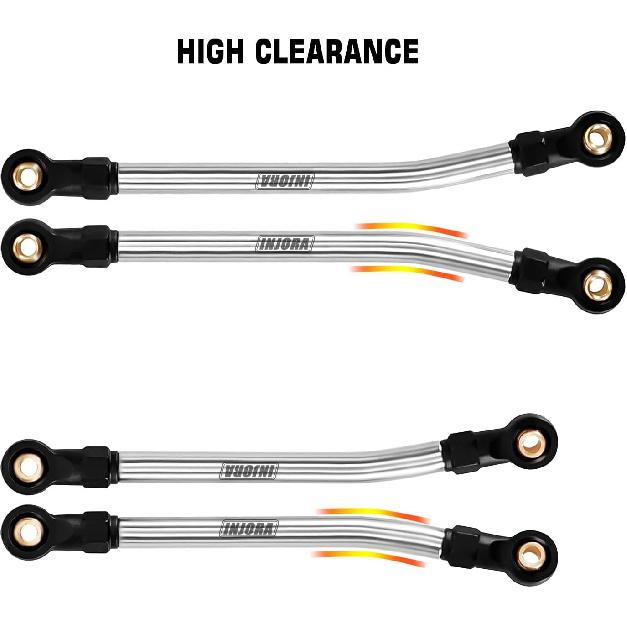 INJORA Stainless Steel Steering Links and High Clearance Links for Redcat Ascent-18 1/18 RC Crawler Upgrade